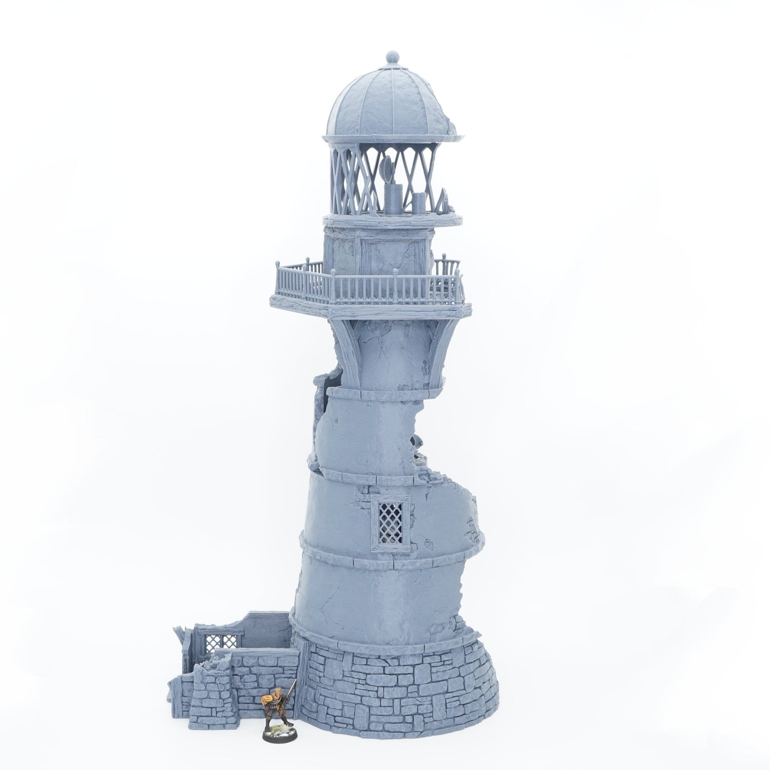 3D-gedruckter, gigantische Ruine eines Leuchtturms (The Lighthouse Ruin) aus FDA-zertifiziertem PLA, im Stecksystem, passend für Tabletop-Spiele in 28/32 mm