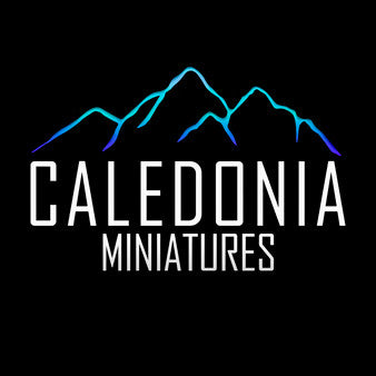 Logo des Designstudios Caledonia Miniatures, stilvoll gestaltet und repräsentativ für die Marke