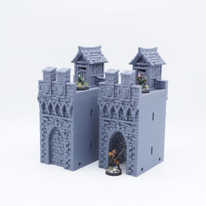 3D-gedruckte, modulare Mauer (Wall) in 2,6 Zoll / 3 Zoll aus FDA-zertifiziertem PLA, passend für Tabletop-Spiele in 28/32 mm.