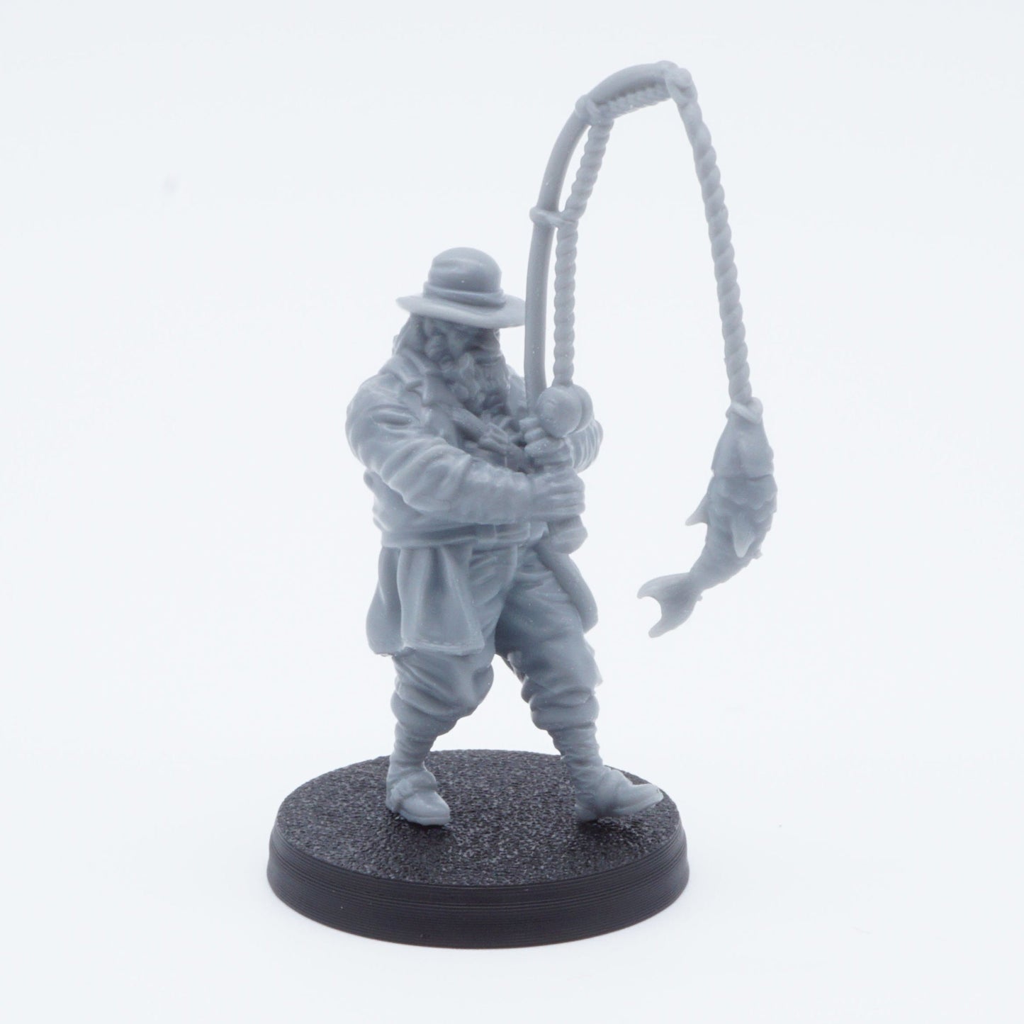 Resin-Tabletop-Figur "Fisherman" im Maßstab 28/32 mm, detailreich gestaltet für Miniatur- und Strategiespiele