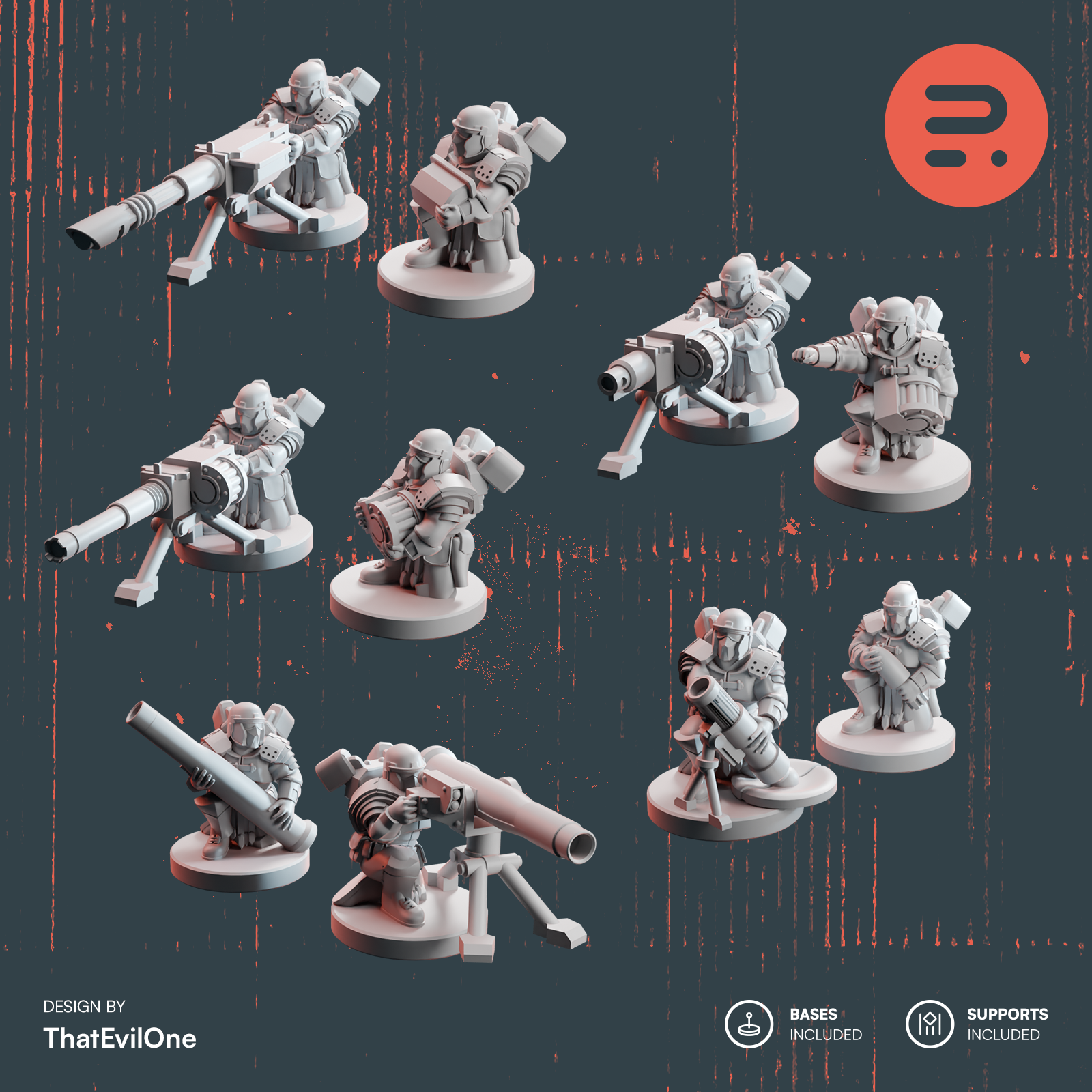 Resin-Tabletop-Miniaturen "Smol Roman Fire Support Teams" im Maßstab 6/8mm, detailreich gestaltet für Miniatur- und Strategiespiele.