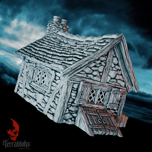 3D-gedrucktes The Granny's Cottage aus FDA-zertifiziertem PLA, im Stecksystem, passend für Tabletop-Spiele in 28/32 mm.