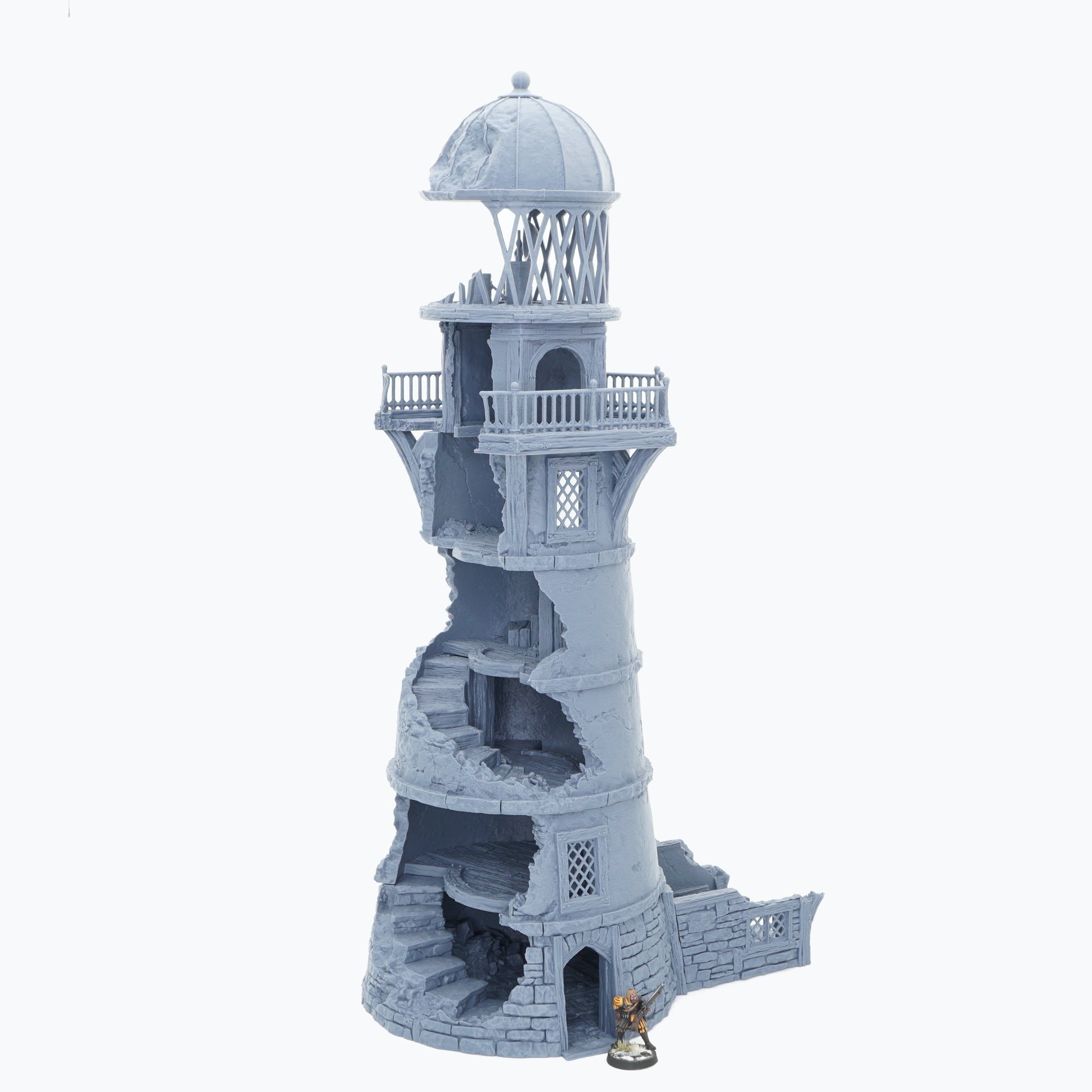 3D-gedruckter, gigantische Ruine eines Leuchtturms (The Lighthouse Ruin) aus FDA-zertifiziertem PLA, im Stecksystem, passend für Tabletop-Spiele in 28/32 mm