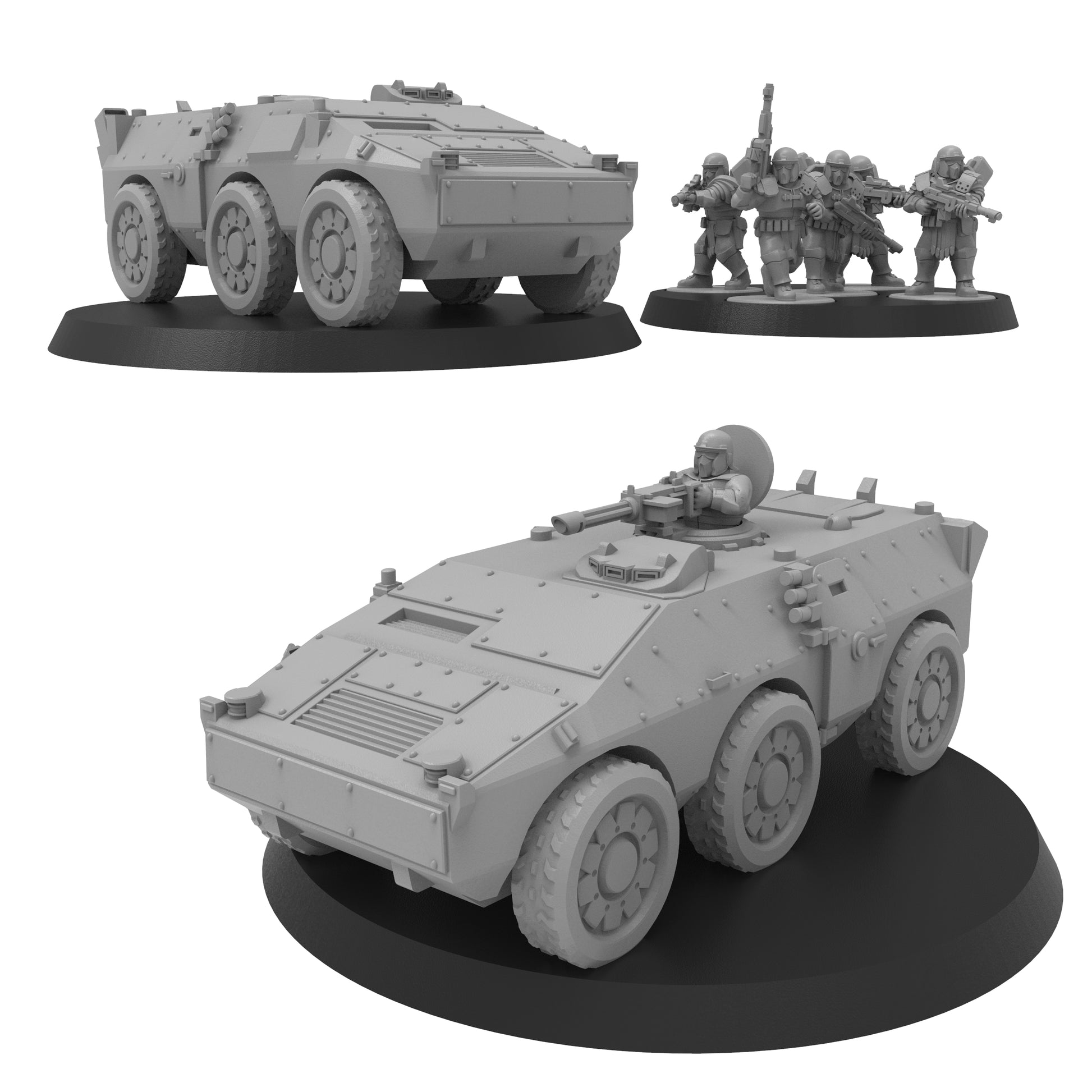 Resin-Tabletop-Miniaturen "Smol Roman Constans APC Fahrzeug" im Maßstab 6/8mm, detailreich gestaltet für Miniatur- und Strategiespiele.