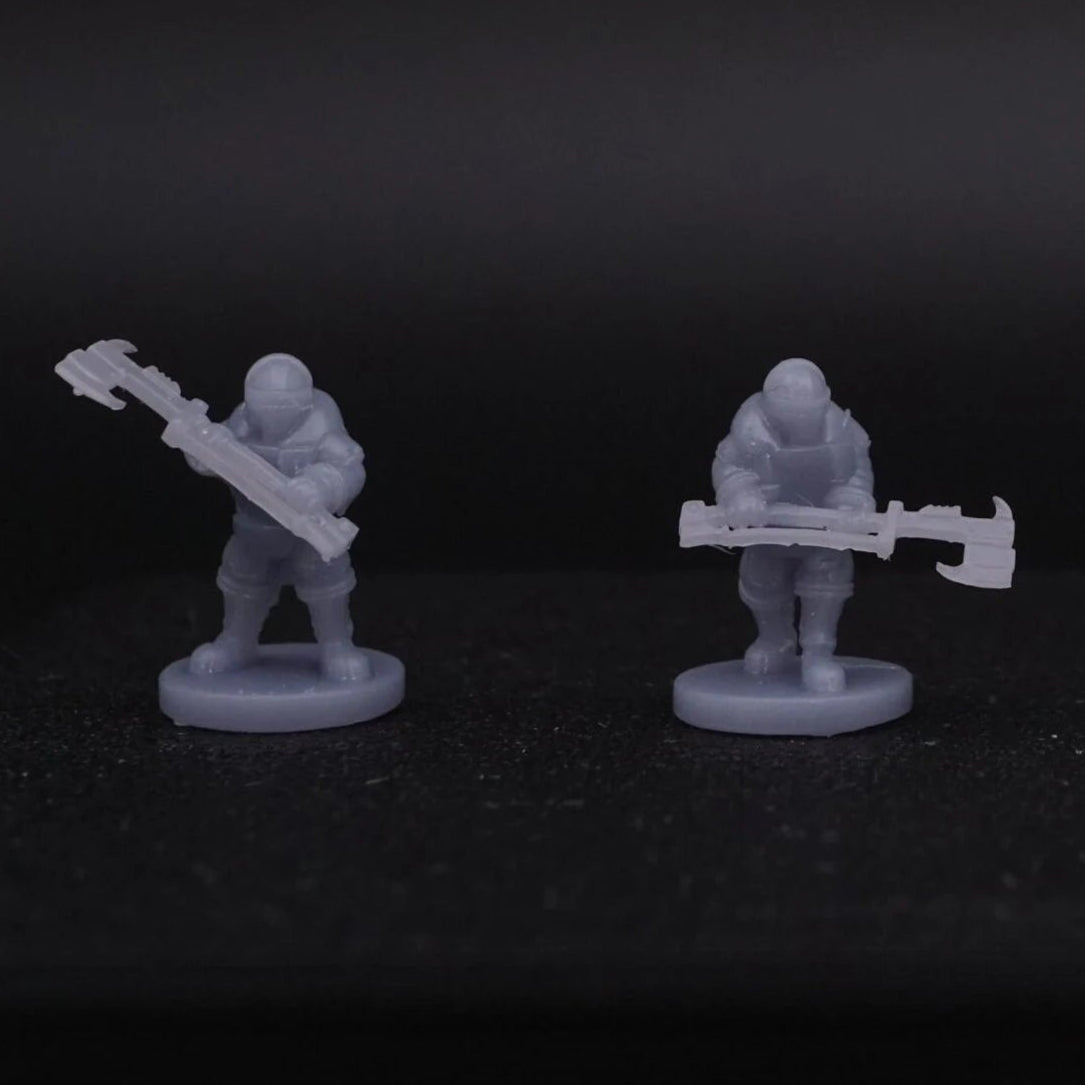 Resin-Tabletop-Miniaturen "Smol Lunar Auxilia Securis Section" im Maßstab 6/8mm, detailreich gestaltet für Miniatur- und Strategiespiele.