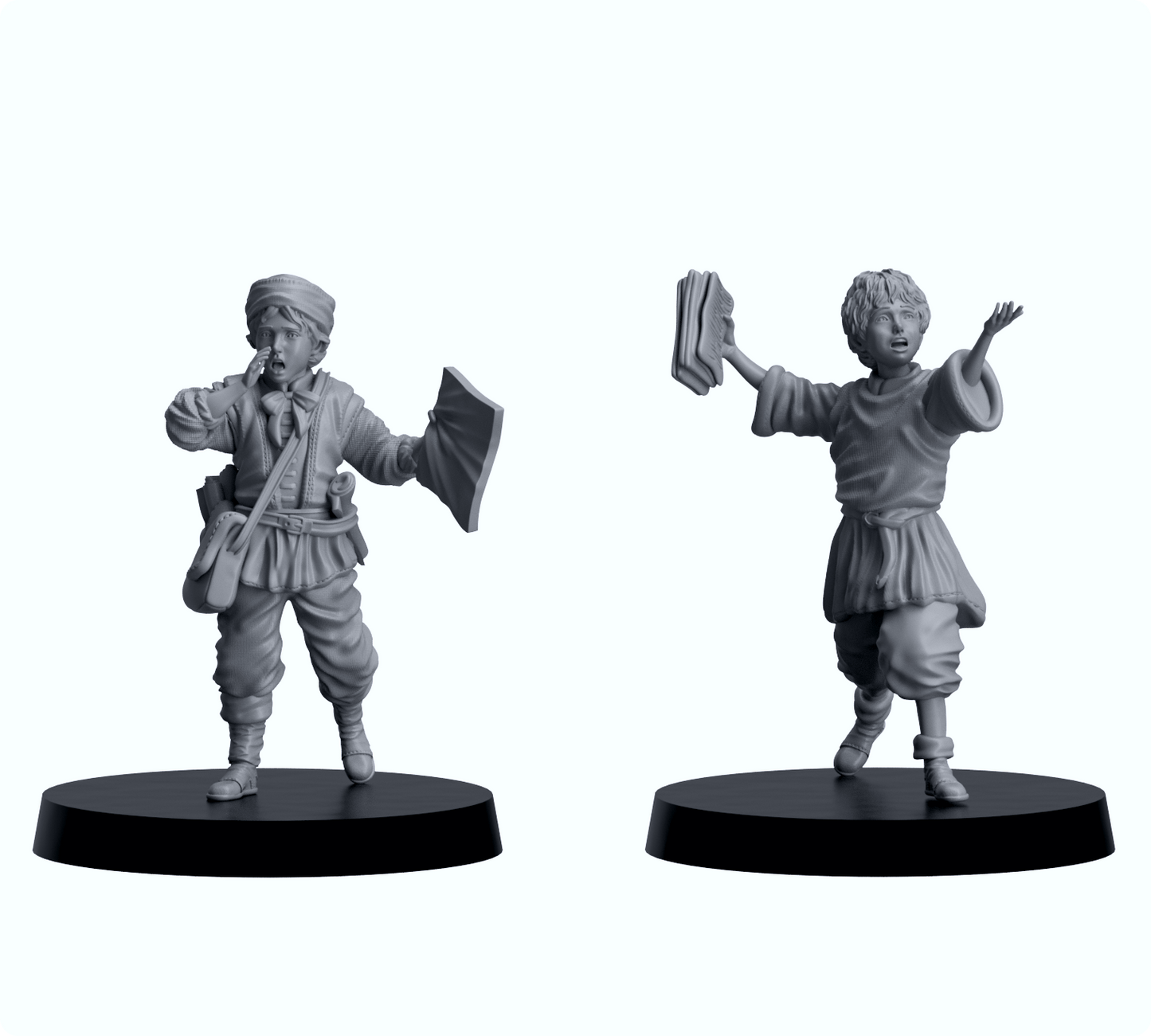 Resin-Tabletop-Figuren "Mailboy" im Maßstab 28/32 mm, detailreich gestaltet für Miniatur- und Strategiespiele