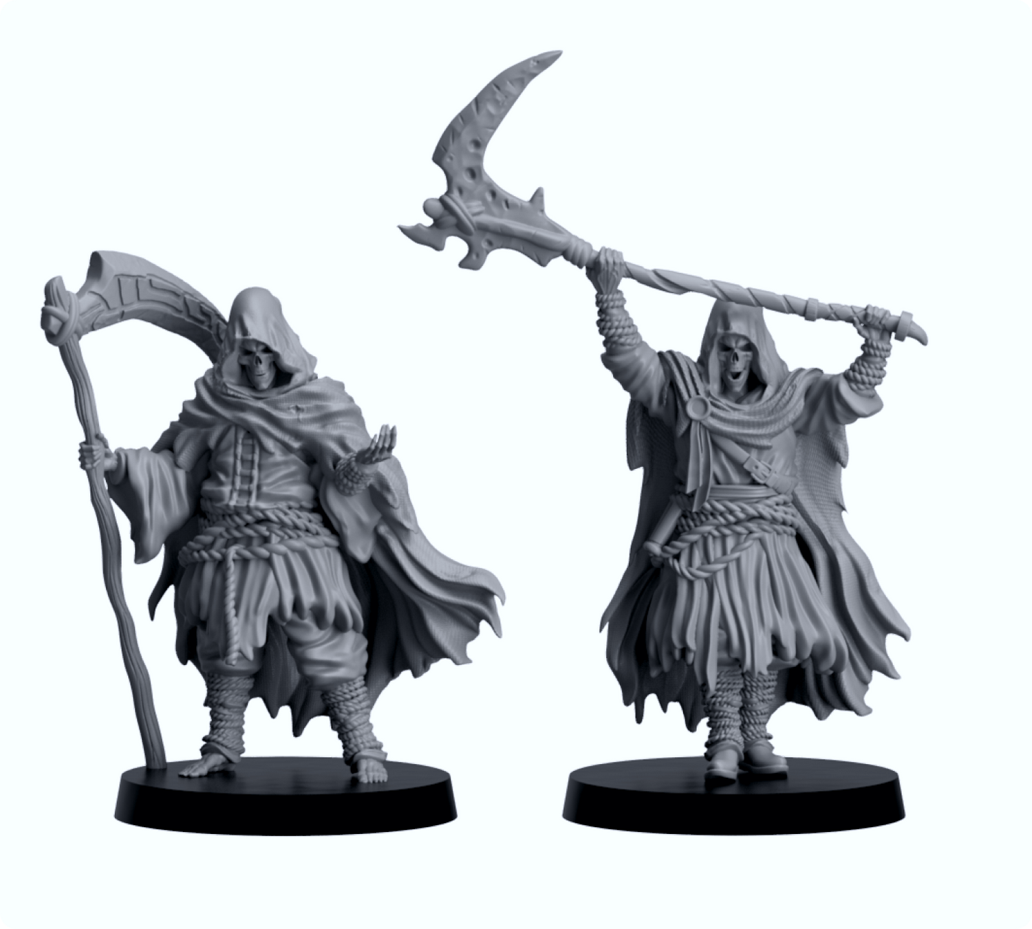 Resin-Tabletop-Figuren mit Sense "Reaper" im Maßstab 28/32 mm, detailreich gestaltet für Miniatur- und Strategiespiele