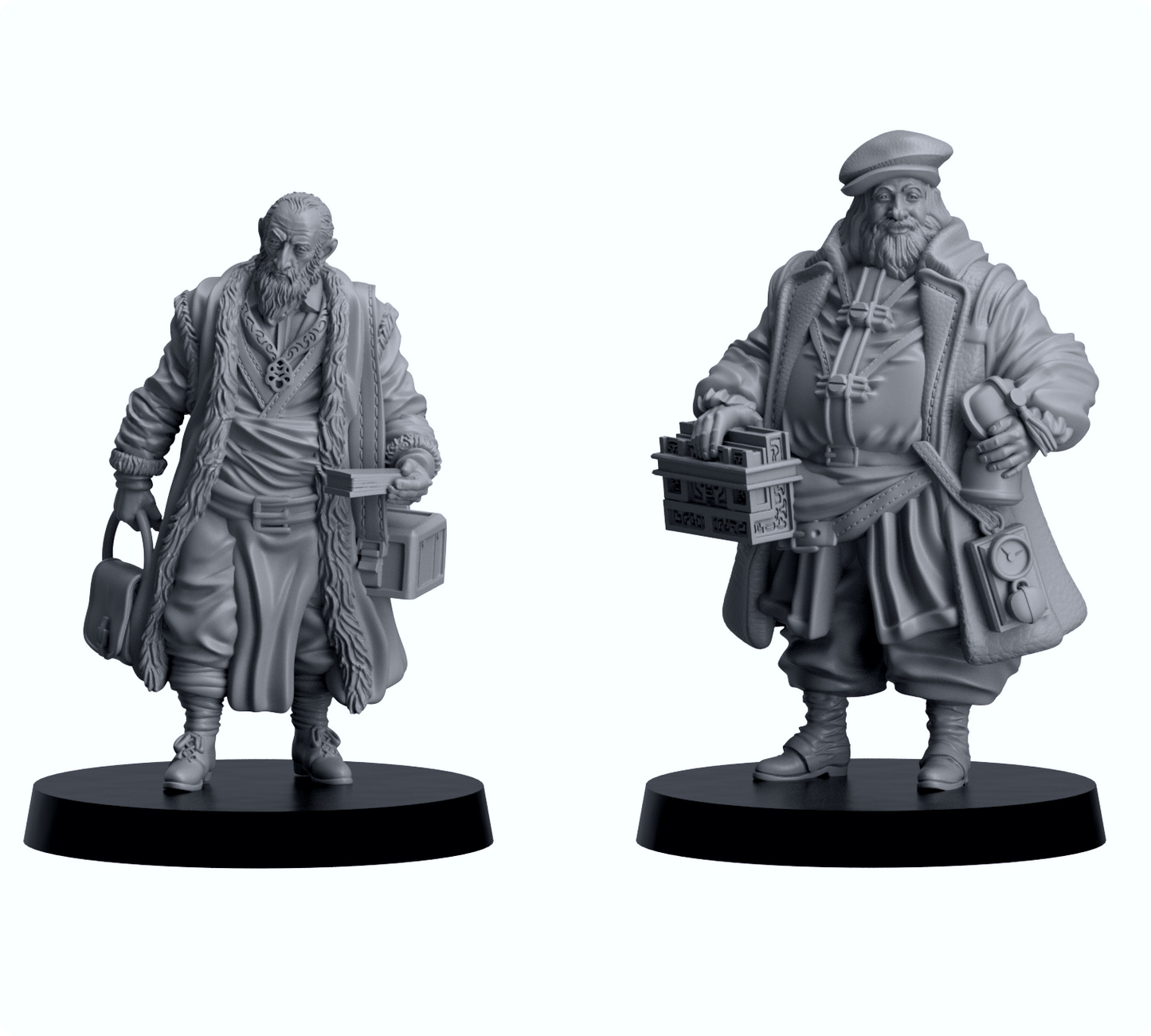 Resin-Tabletop-Figuren "Tax Collectors" im Maßstab 28/32 mm, detailreich gestaltet für Miniatur- und Strategiespiele