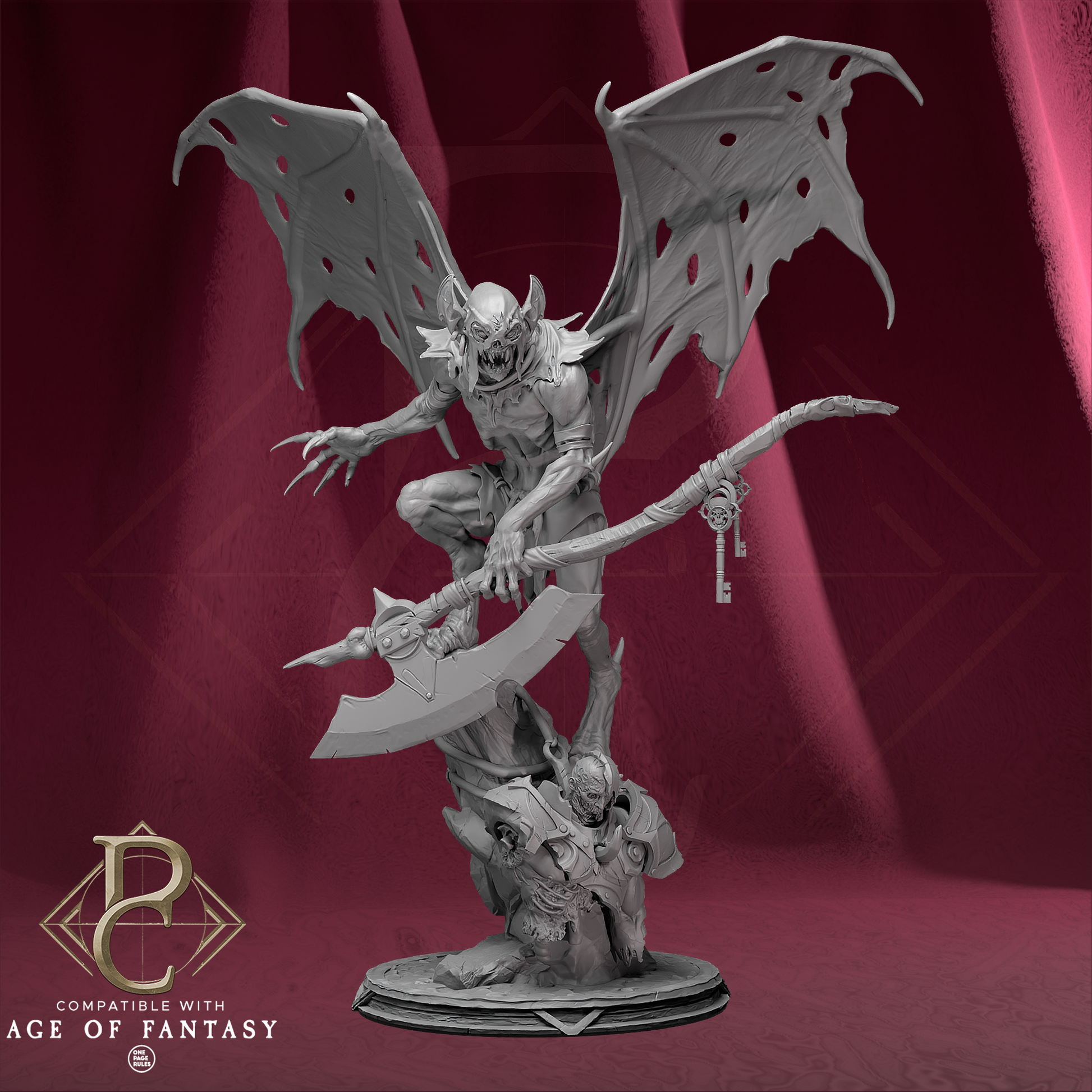 Resin-Tabletop-Figur "Lord Ghoul Winged" im Maßstab 28/32 mm, detailreich gestaltet für Miniatur- und Strategiespiele.